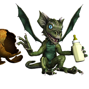 <b>Green Dragon</b> ist ein weibliches Drachenbaby. Mit der richtigen Pflege wird es schnell wachsen und stark genug zum Fliegen werden.