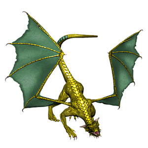 <b>Golden Dragon</b> ist ein jugendlicher Drache. Gutes Training bereitet den jungen Drachen optimal auf seine Aufgaben in der Arena vor.