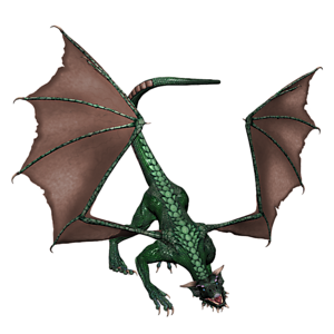 <b>Green-Dragon</b> ist ein jugendlicher Drache. Gutes Training bereitet den jungen Drachen optimal auf seine Aufgaben in der Arena vor.