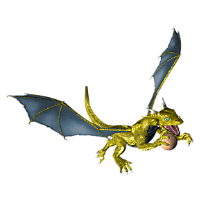 <b>GoldblauXoxx</b> ist ein Drachenkind. Nun ist der richtige Moment, dem Kleinen Fliegen, Feuerspucken usw. beizubringen.